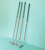 Conjunto antiguo de golf Hickory con bolsa de cuero, ca. 1900