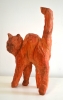 Joan Priego, escultura contemporánea, gato rojo, 2021