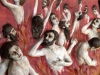 Óscar Salmerón, escultura de pared, relieve, escena guerra, infierno, 2008