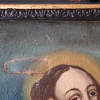 Santa Bárbara con escenas de su martirio, óleo antiguo, siglo XVIII