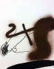 Antoni Tápies, litografía, abstracción con cruz