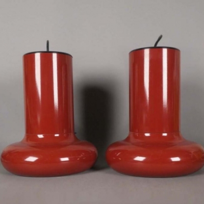 Dos lámparas vintage de techo de metal de Lita, model 6062, Francia, 1970 - 1975