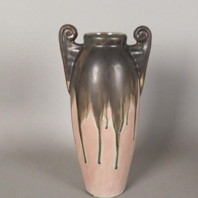Florero art nouveau de cerámica de Gilbert Méténier, Francia, 1900 - 1920
