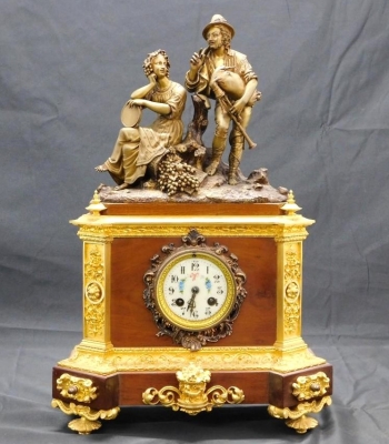 Reloj de sobremesa de bronce francés