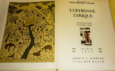 Rabindranath Tagore, L'offrande lyrique, Traduction d'André Gide, F. L. Schmied, 1925