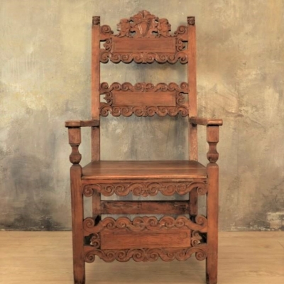 Silla tallada historicista, 1850 - 1880