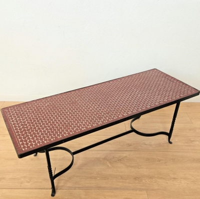 Mesa vintage de hierro fundido y cerámica, 1950 - 1960