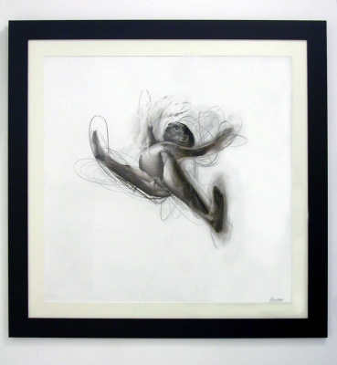 Jon Ander del Arco, pintura contemporánea, personaje saltando, 2004