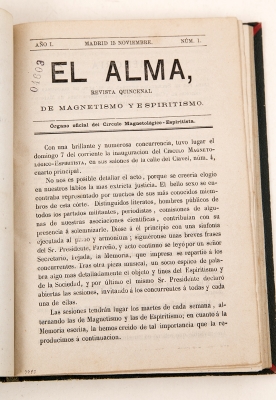 El Alma, Círculo Magnetológio Espiritista de Madrid, Completo (19 núm.), 1869 y 1870