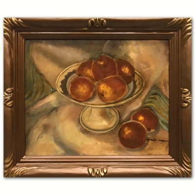 “Naturaleza Muerta con Naranjas en Copa”, Ana Lamuño Vázquez (1949), años 80-90 del siglo XX