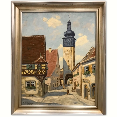 ”Vista del Scherenhof y la Puerta de Würzburg”, Hugo Gatscher (1921-2009), años 70 del siglo XX