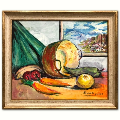 ”Bodegón con Hortalizas y Paisaje Montañoso”, Juan Gallego Pinazo (ca 1920), 2006