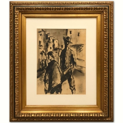 ”Estudio de Dos Campesinos”, escuela española, 1967