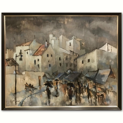 ”Mercado de Altea en Día Lluvioso”, José García Torres (1934-?), 1981