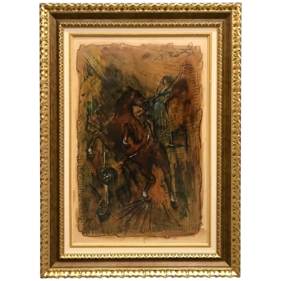 ”Amazona con Caballo”, escuela europea, años 50-60 del siglo XX