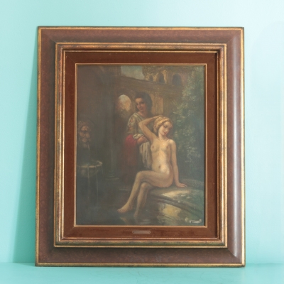 Henri van de Velde (1896–1969), atribuido, Escena de baño con desnudo femenino