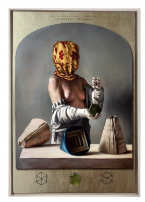 Pintura contemporánea pan de oro desnudo, Jesús Herrera Martínez