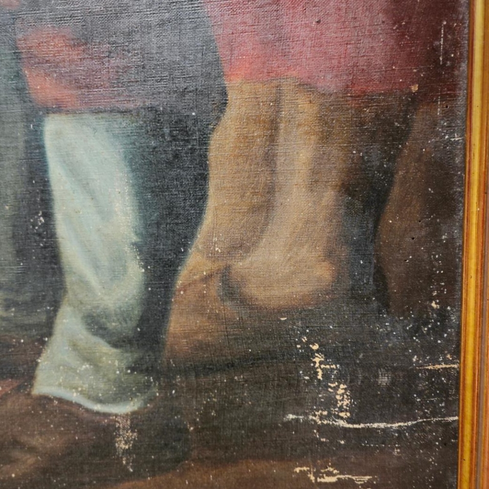 Óleo sobre lienzo, Juan Francisco Régis enseñando el signo de la cruz a los pobres