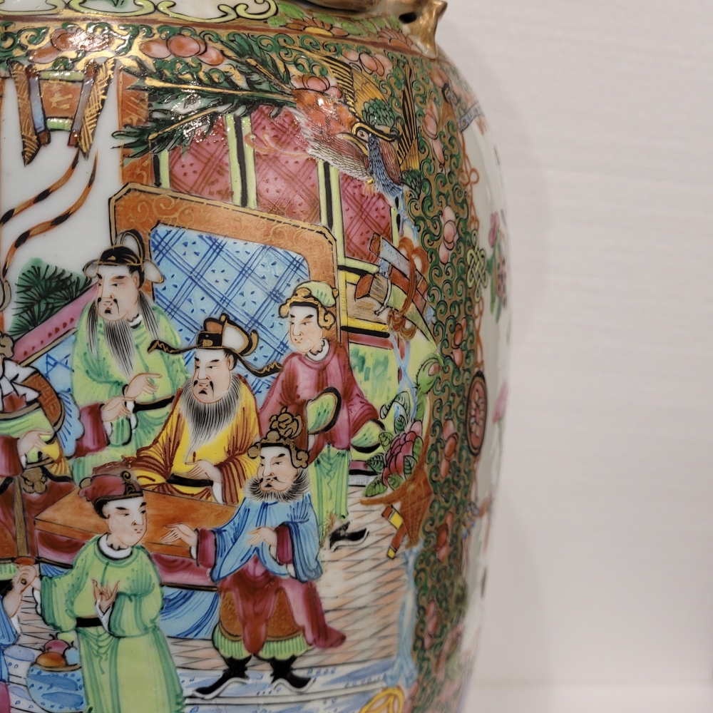 Pareja de jarrones de porcelana, Familia Rosa, Dinastía Qing, Cantón, China, siglo XIX