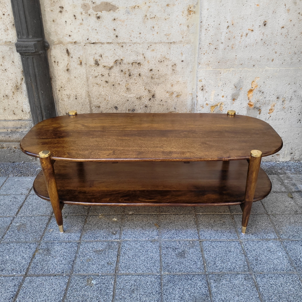 Coffee table “Elanza”, Chehoma, Mid-century, madera de mango, Bélgica, años 2010