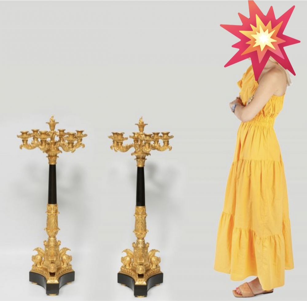 Pareja de candelabros, Francia, época Imperio, c. 1810