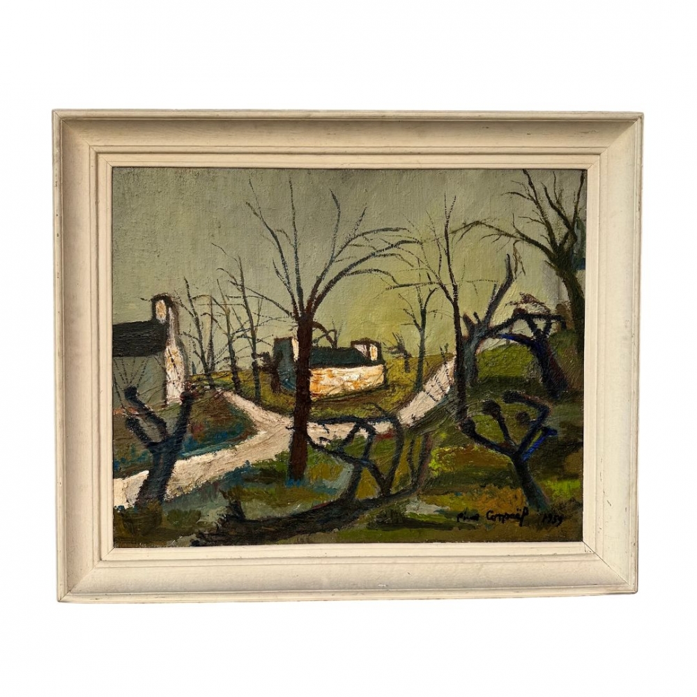 “Paisaje invernal”, escuela André Derain, fauvismo, Francia, 1959