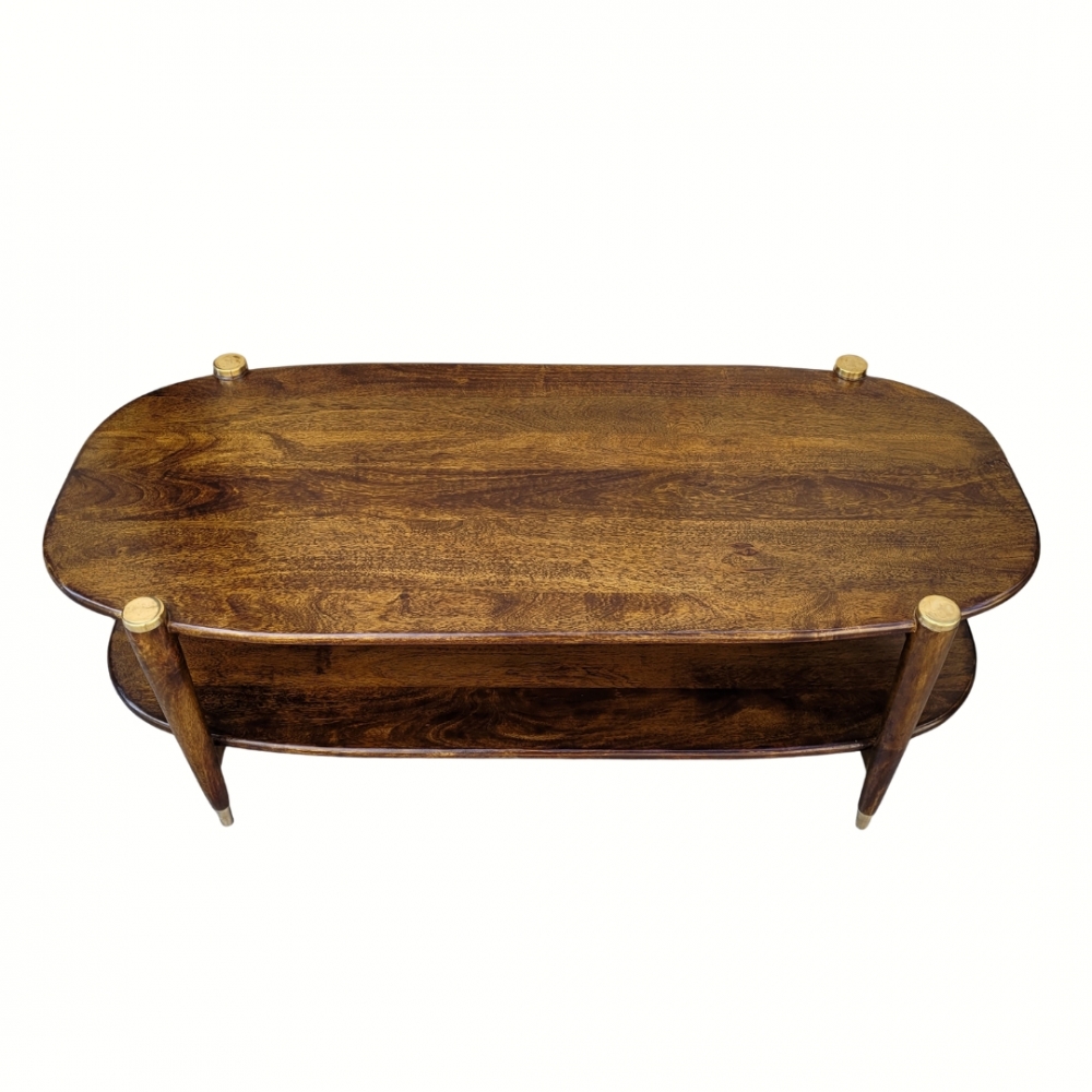 Coffee table “Elanza”, Chehoma, Mid-century, madera de mango, Bélgica, años 2010