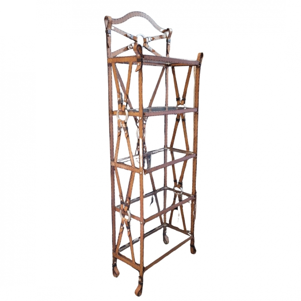 Estantería / librería de hierro forjado, Jacques Adnet para Hermès, Francia, años 70