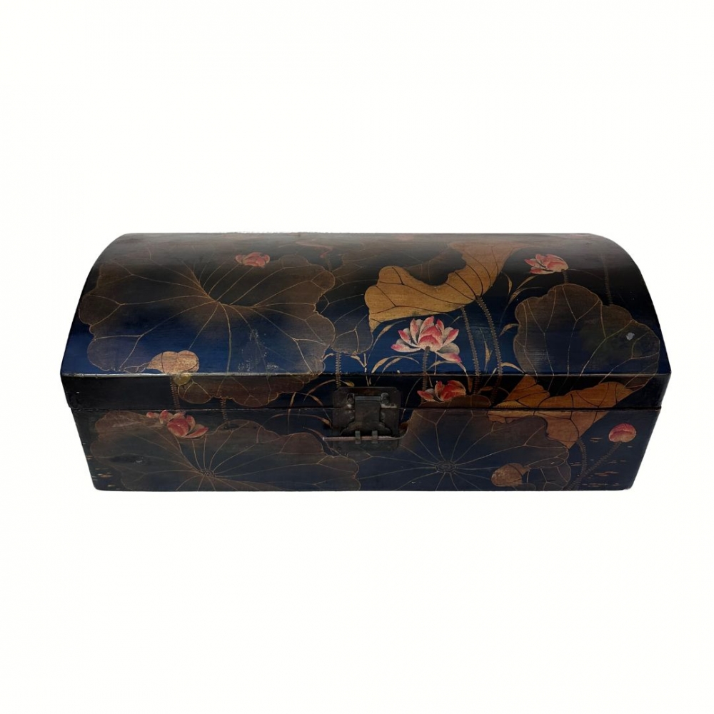 Arcón - cofre, urushi-e, era Taisho, Japón, circa 1920