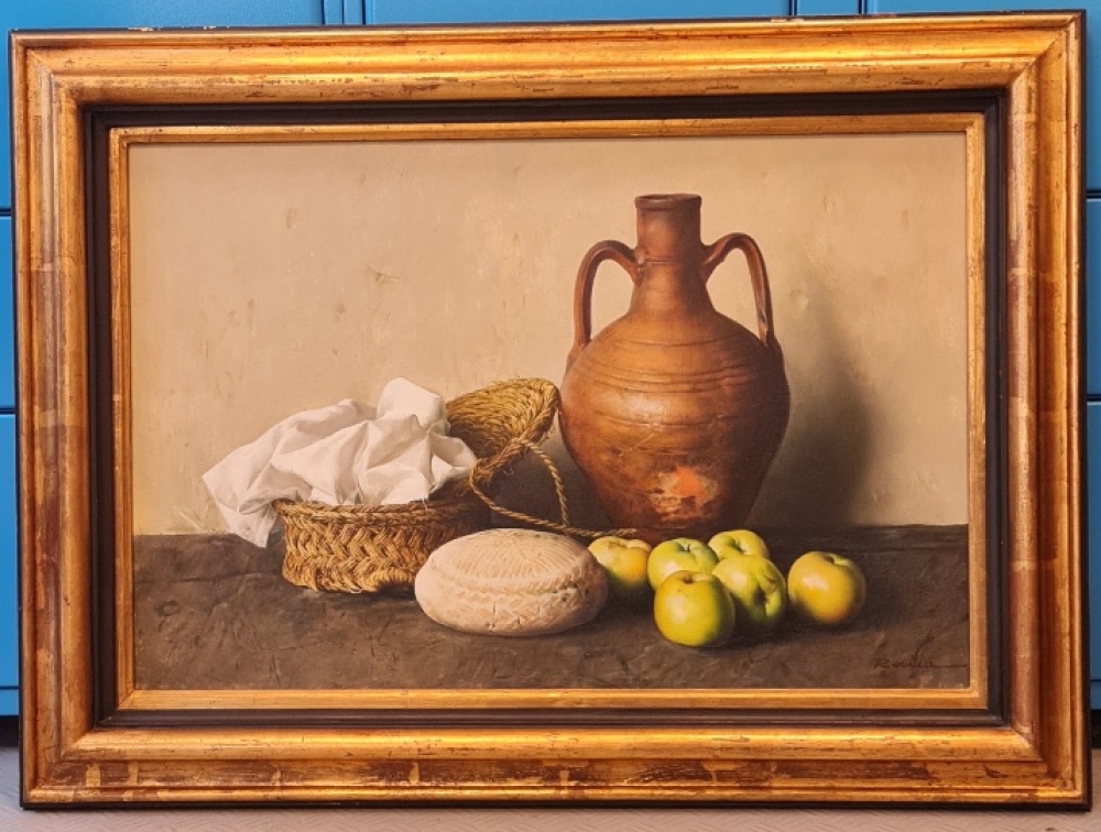 Justo Revilla Rubio, Bodegón, óleo sobre lienzo