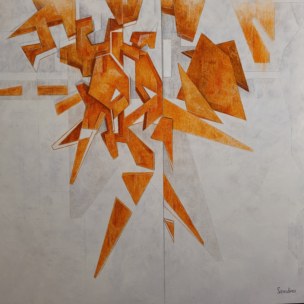 Julio Sendino, “Dispersio”, óleo sobre tabla, 2023