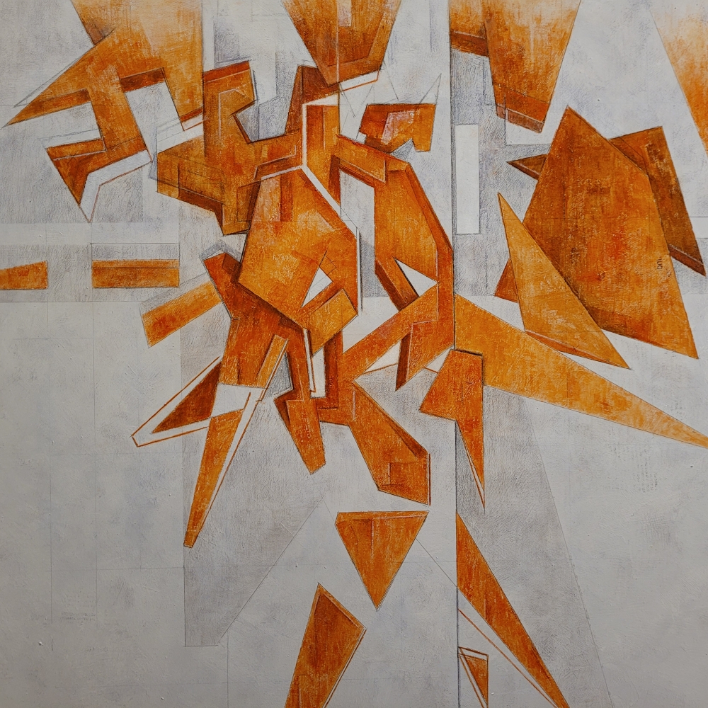 Julio Sendino, “Dispersio”, óleo sobre tabla, 2023