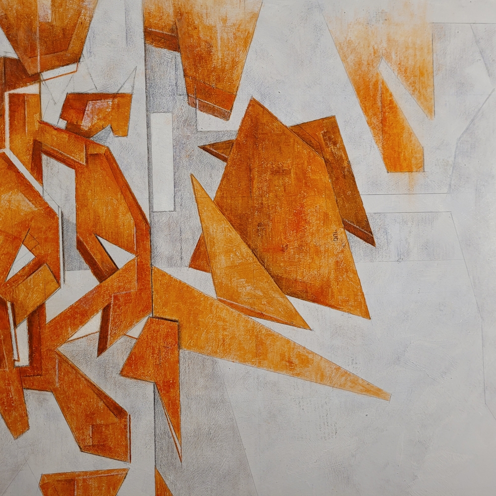 Julio Sendino, “Dispersio”, óleo sobre tabla, 2023