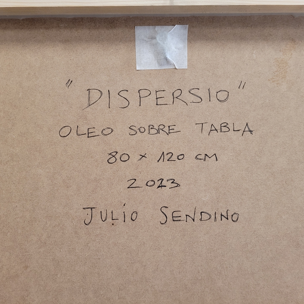 Julio Sendino, “Dispersio”, óleo sobre tabla, 2023
