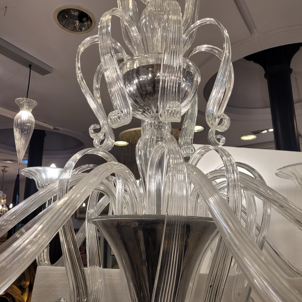 Lámpara de techo / Chandelier «Redon» Barovier & Toso, cristal soplado, Italia, años 60