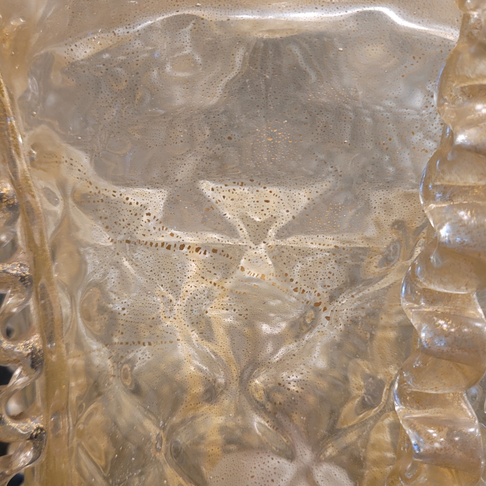 Lámpara de pie, cristal de Murano y polvo de oro, Barovier & Toso, Italia, años 50