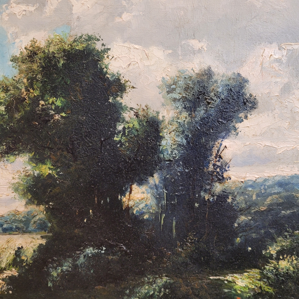 Antonio Cánovas del Castillo y Vallejo, “Paisaje fluvial”, firmado Vascano, España, principios del siglo XX