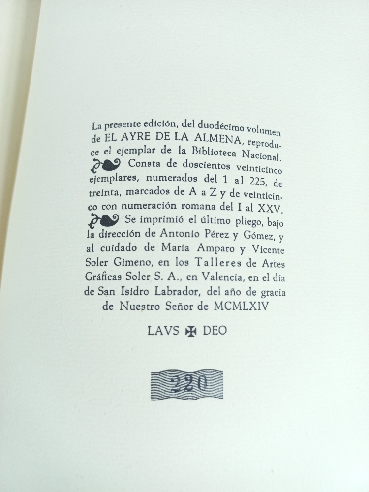 Fray Ambrosio Montesino, Cancionero, Toledo 1508, Facsímil numerado, Cieza, 1964