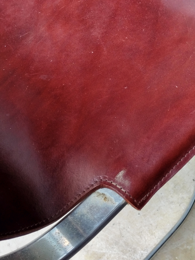 Conjunto de seis sillas voladizas de comedor, diseño de Willy Rizzo para Cidue, acero cromado y cuero, Italia, circa 1970