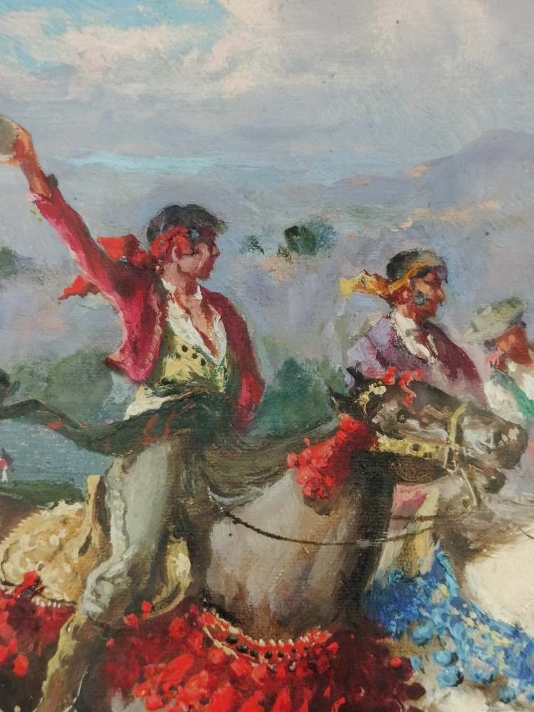 La Romería o Jinetes Gitanos, seguidor de Baldomero Galofré, óleo sobre lienzo, España, siglos XIX-XX