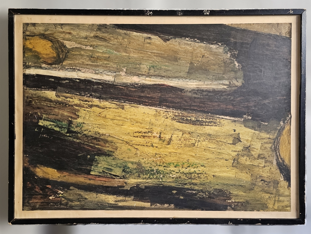 Pareja de grabados calcográficos, escuela abstracta de Barcelona, c. 1975