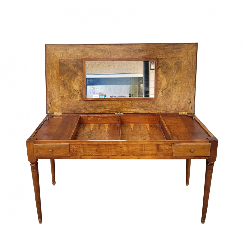 Bureau / Mesa de juego Tric Trac, madera preciosa, Luis XVI, Francia, circa 1800