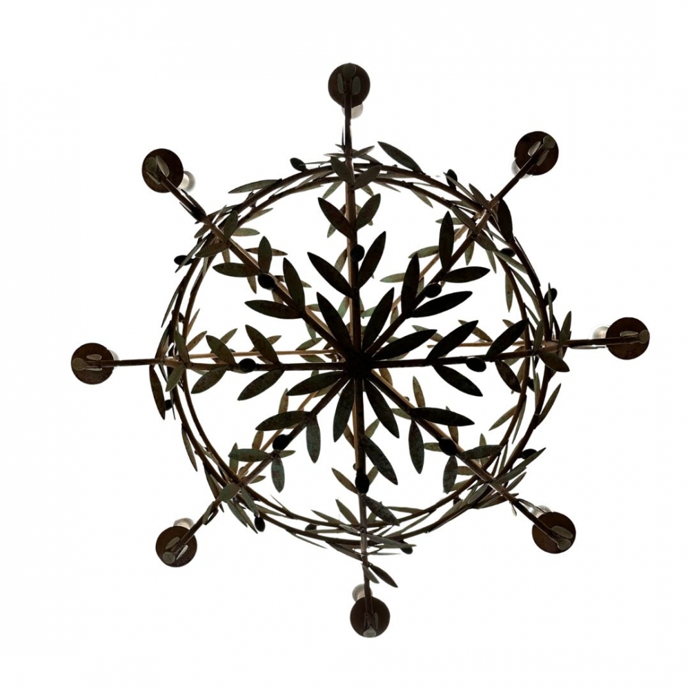 Lámpara globo, hojas de olivo, siguiendo Maison Baguès, Francia, mid-century, años 70