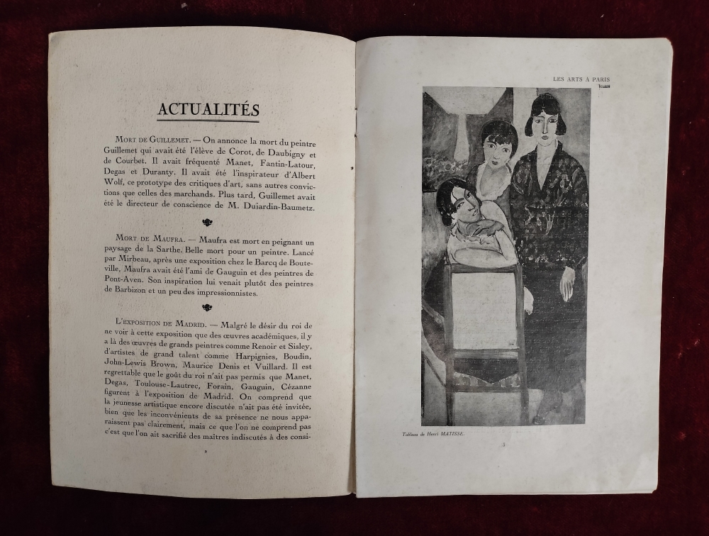 Les Arts à Paris. Actualités Critiques & Littèraires, Núm. 2, Director Paul Guillaume, Paris, 1918. 