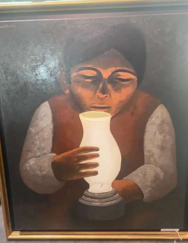  Óleo, La lámpara, de Mario Mollari
