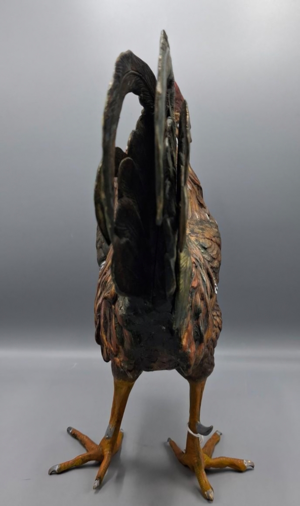 Gallo en bronce policromado de Viena con sello