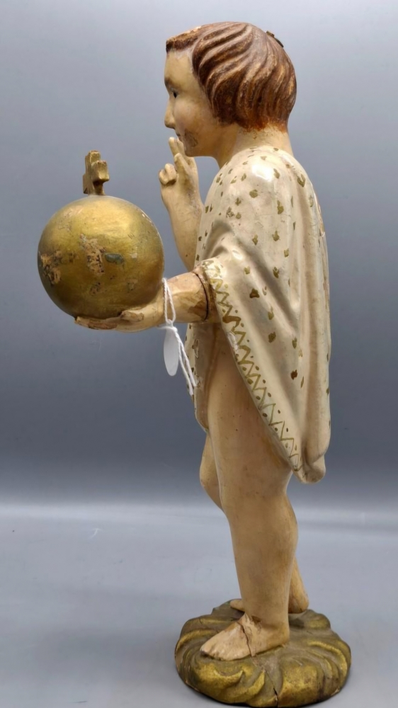 Niño Salvatore Mundi sosteniendo el Orbe y bendiciendo, siglo XIX