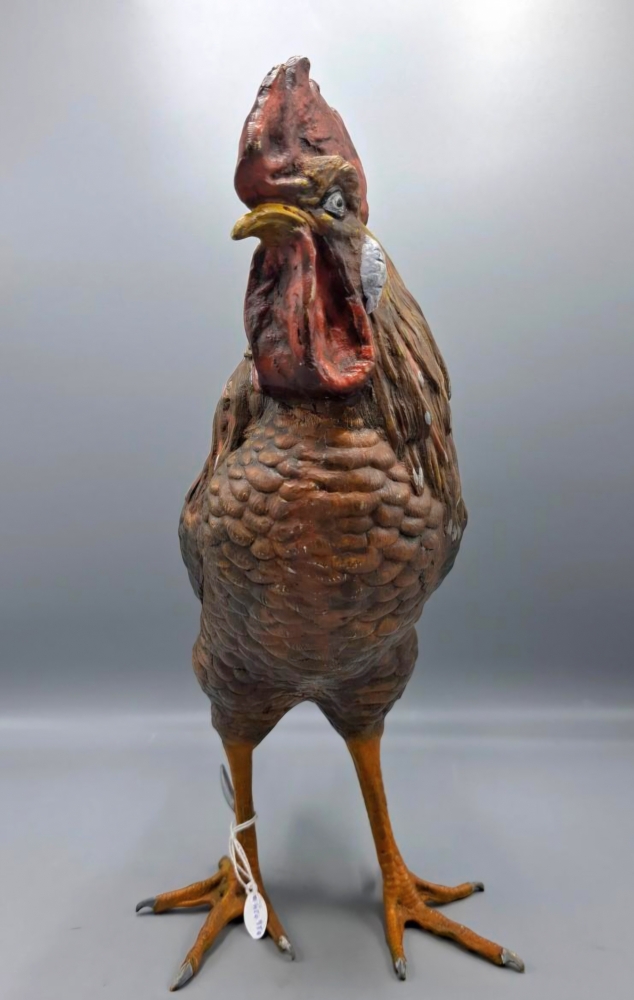 Gallo en bronce policromado de Viena con sello