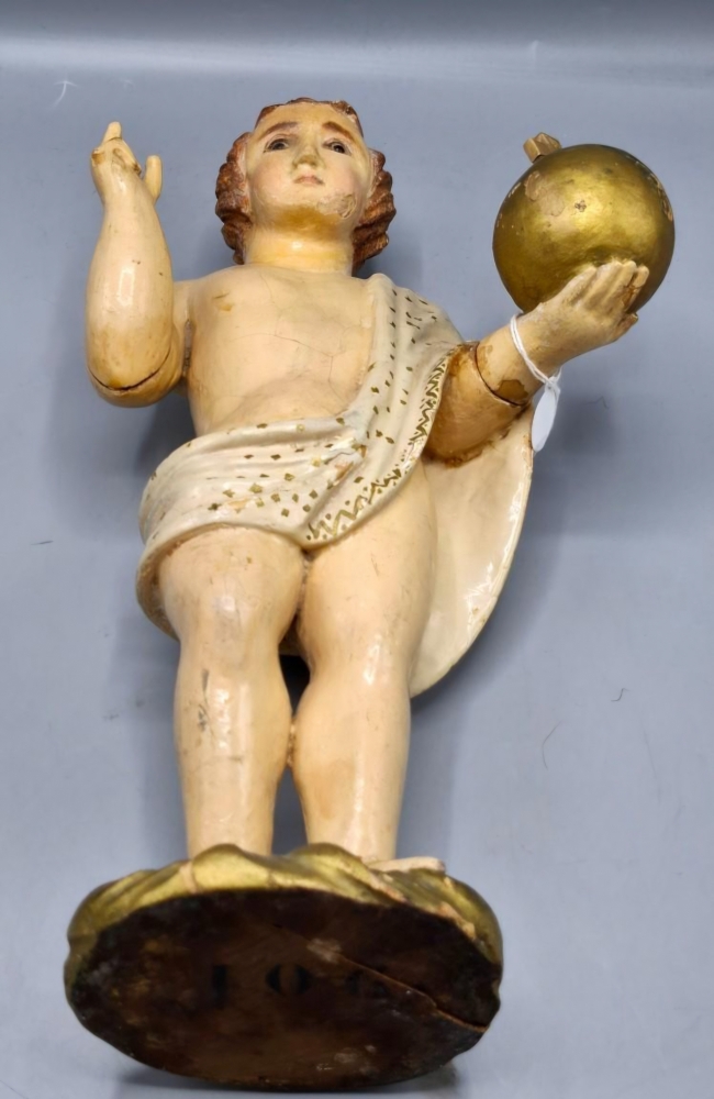 Niño Salvatore Mundi sosteniendo el Orbe y bendiciendo, siglo XIX