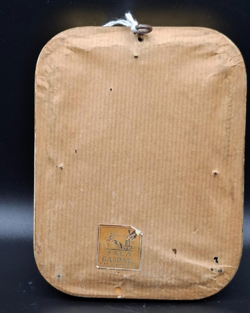 Relicario con cruz de plata y esmalte con firma y contrastes de Masriera y Carreras 